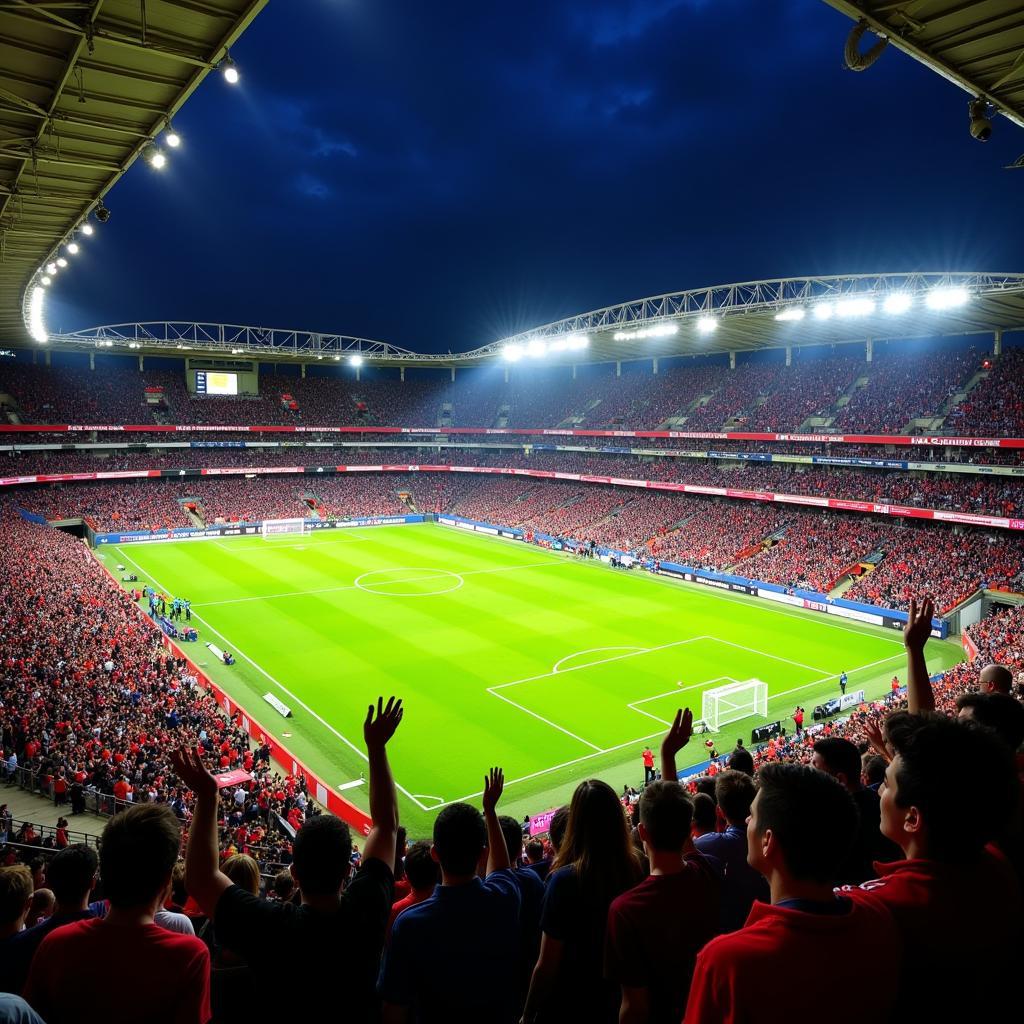 Sân vận động Stadium La Paz trong bầu không khí sôi động