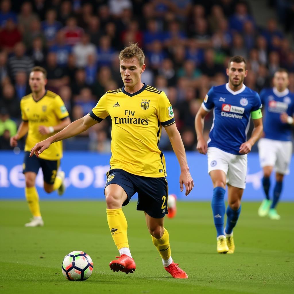 Sebastian Eriksson thực hiện đường chuyền chính xác cho đồng đội