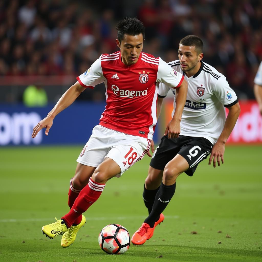 Shinji Ono thể hiện kỹ năng điêu luyện trong màu áo Feyenoord