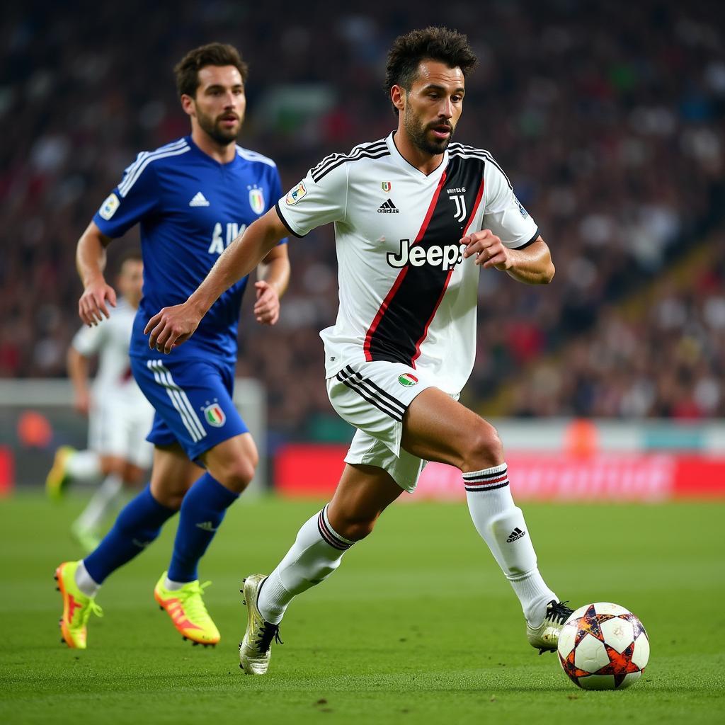 Zambrotta trong màu áo Juventus tại Champions League